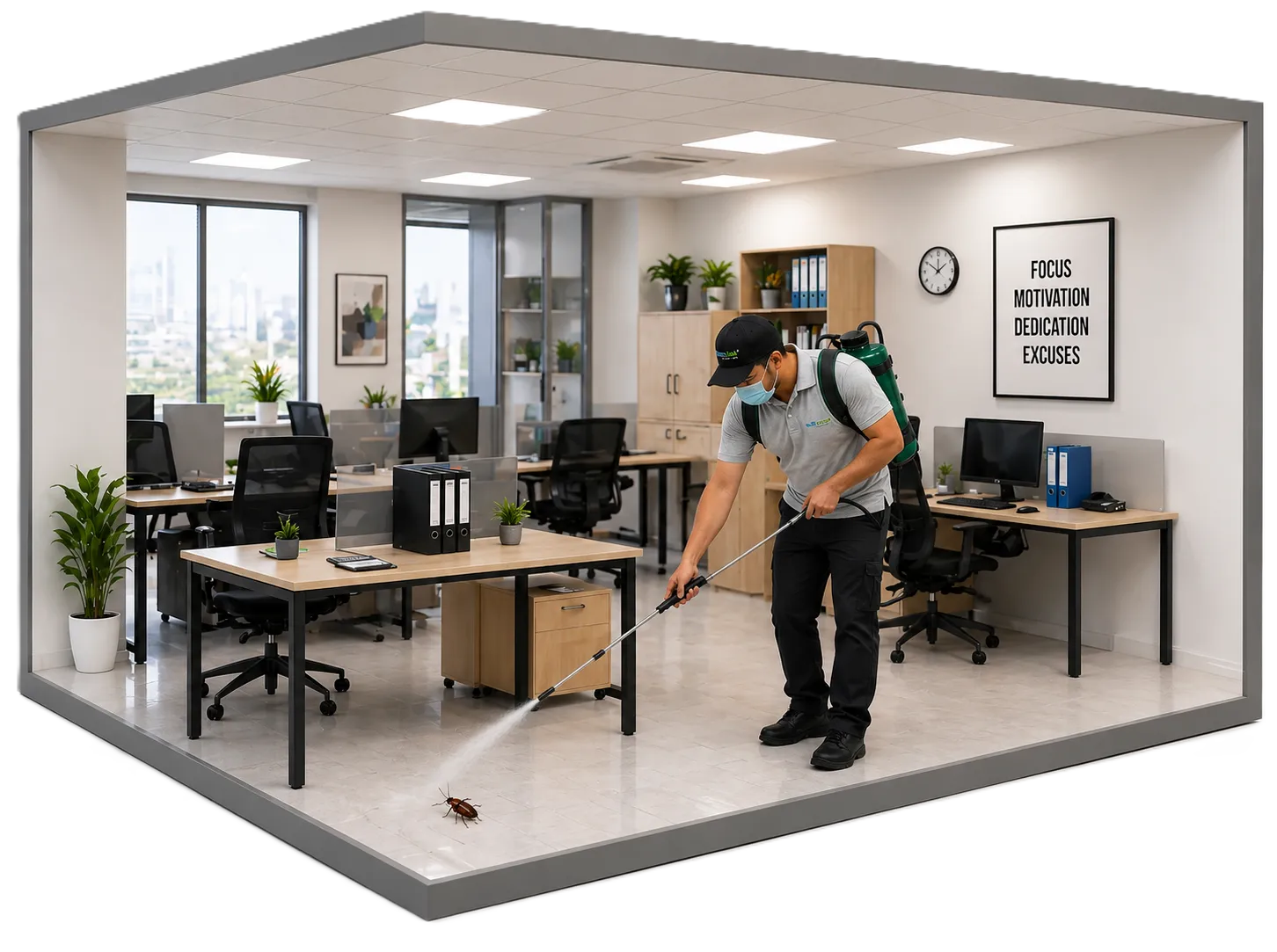 Commercial pest control service for offices in Hyderabad